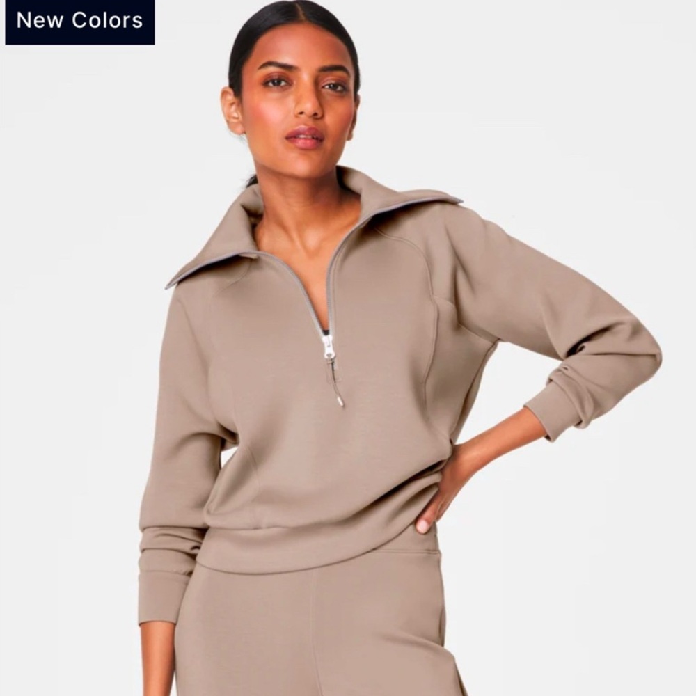 Spanx AirEssentials Half-Zip Pullover’s ashwood